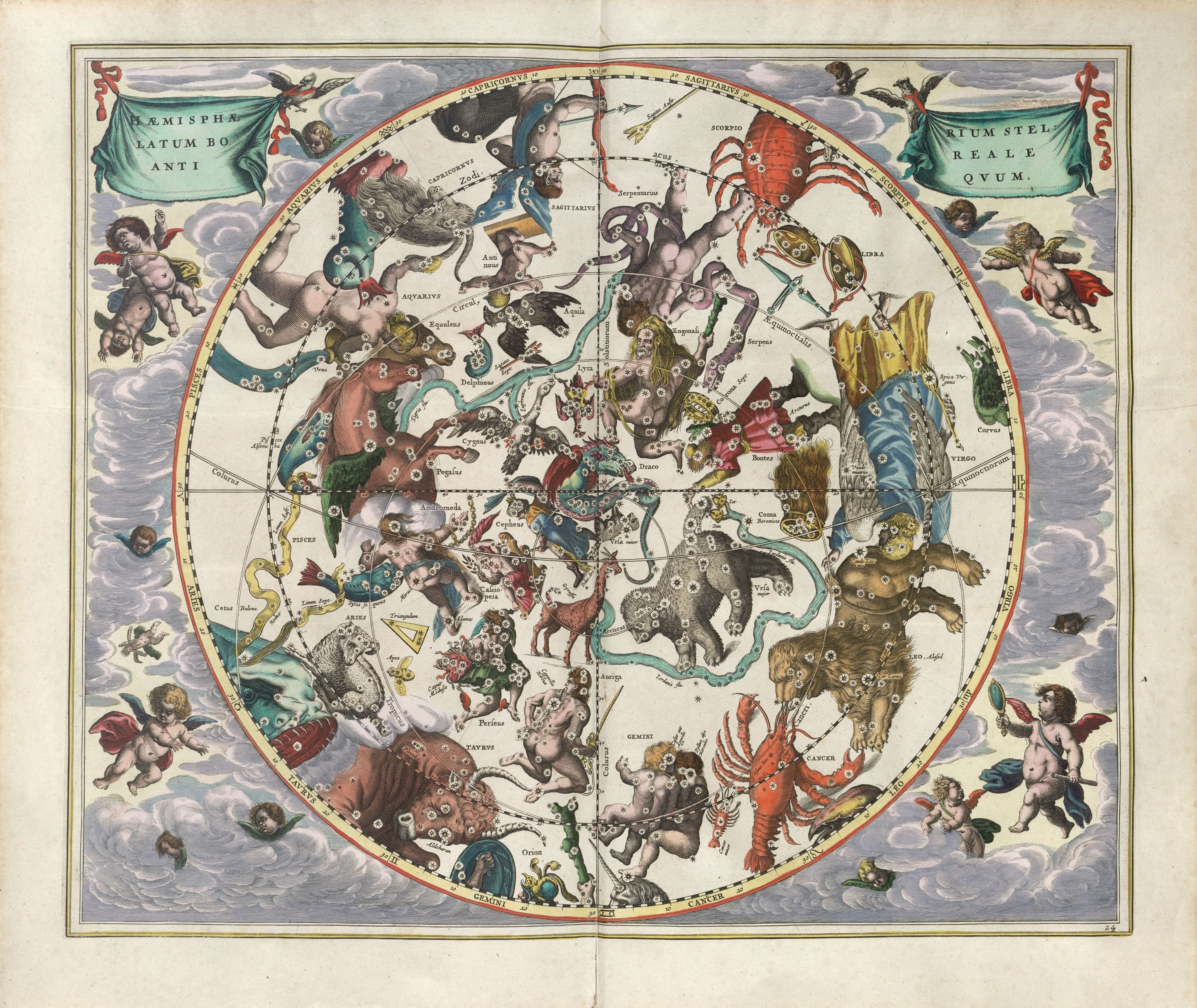 Harmonia Macrocosmica Plate 24 — Northern Stellar Hemisphere