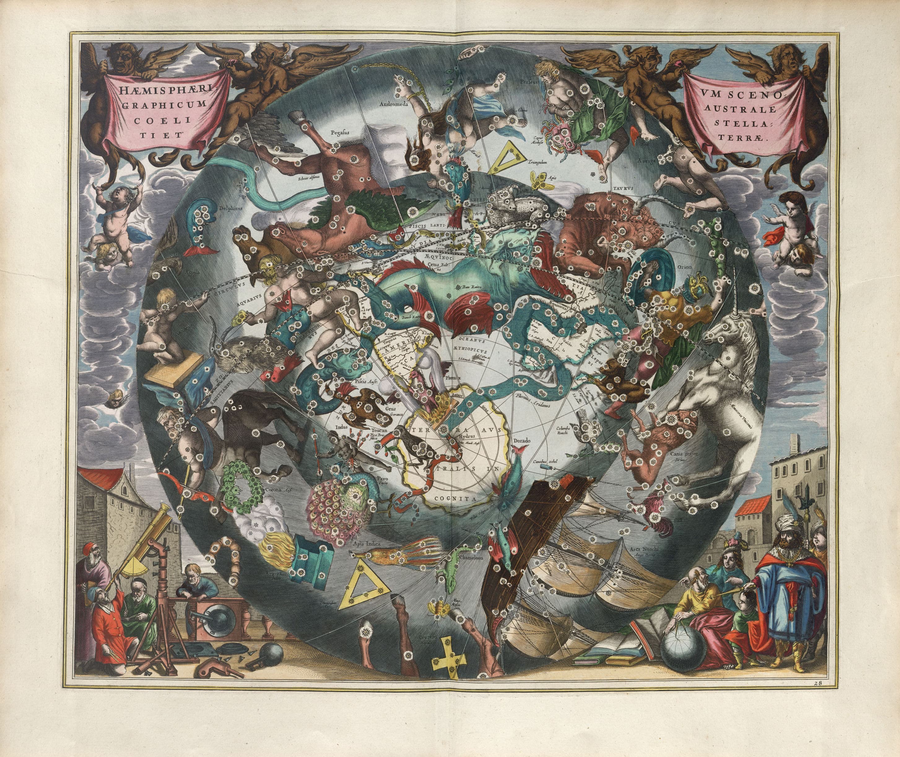 Harmonia Macrocosmica Plate 28 — Southern Hemisphere