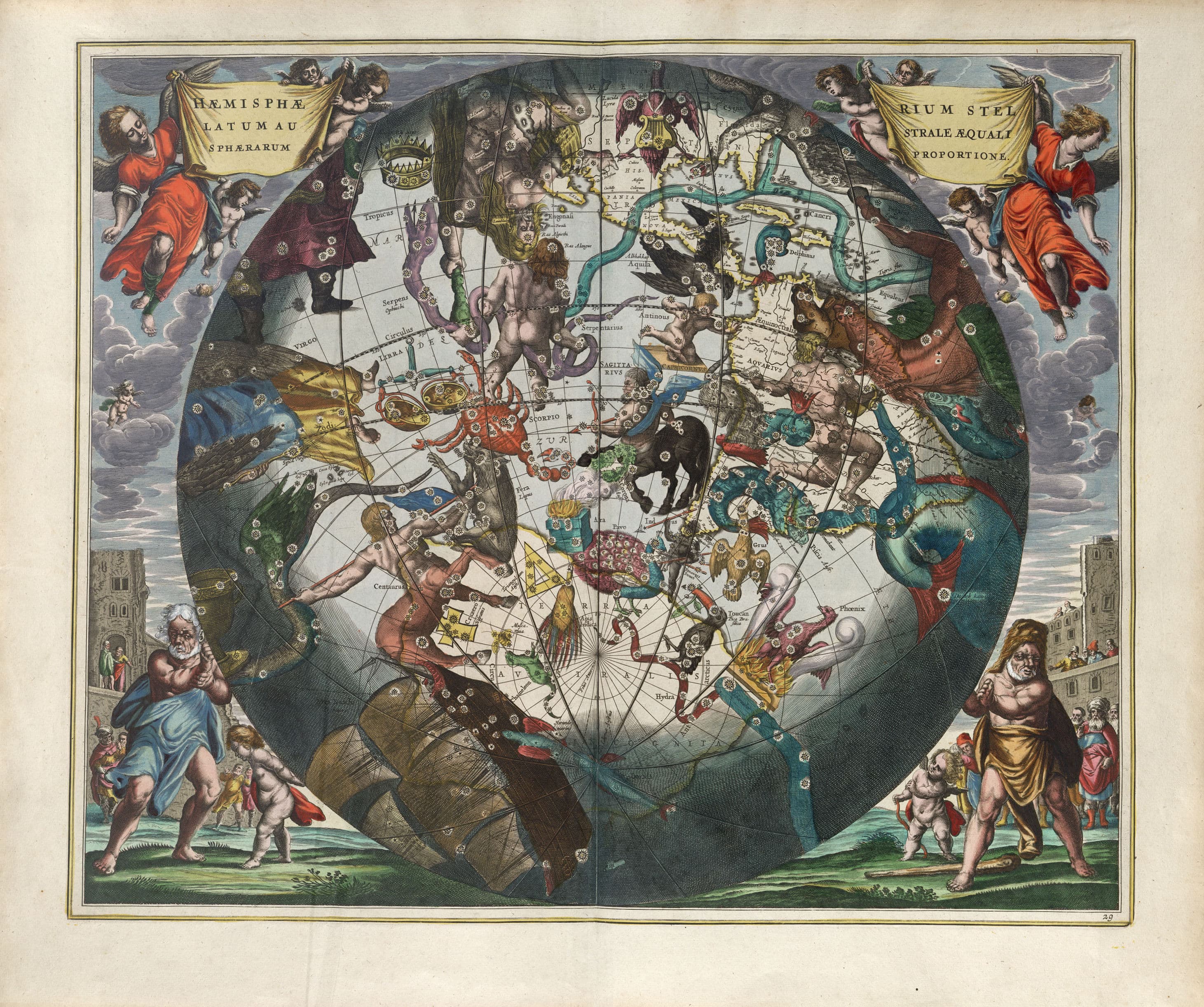 Harmonia Macrocosmica Plate 29 — Southern Stellar and
Terrestrial Hemisphere