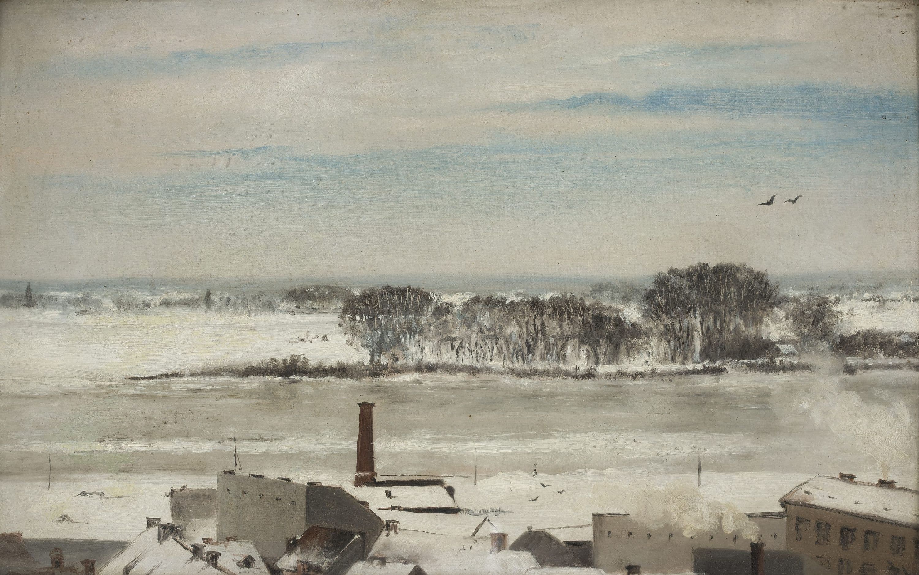 View from the Conservatory (Saska Kępa during winter)