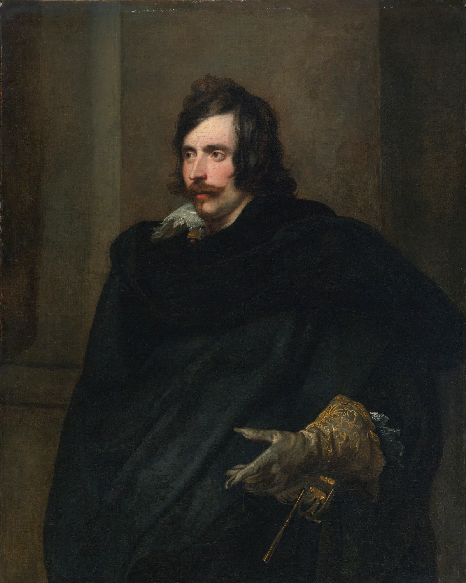 Portrait of a Man with a Gloved Hand