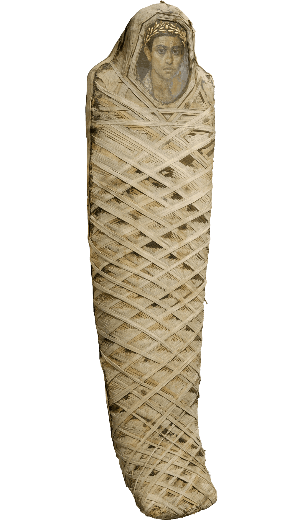 Mummy with an Inserted Panel Portrait of a Youth