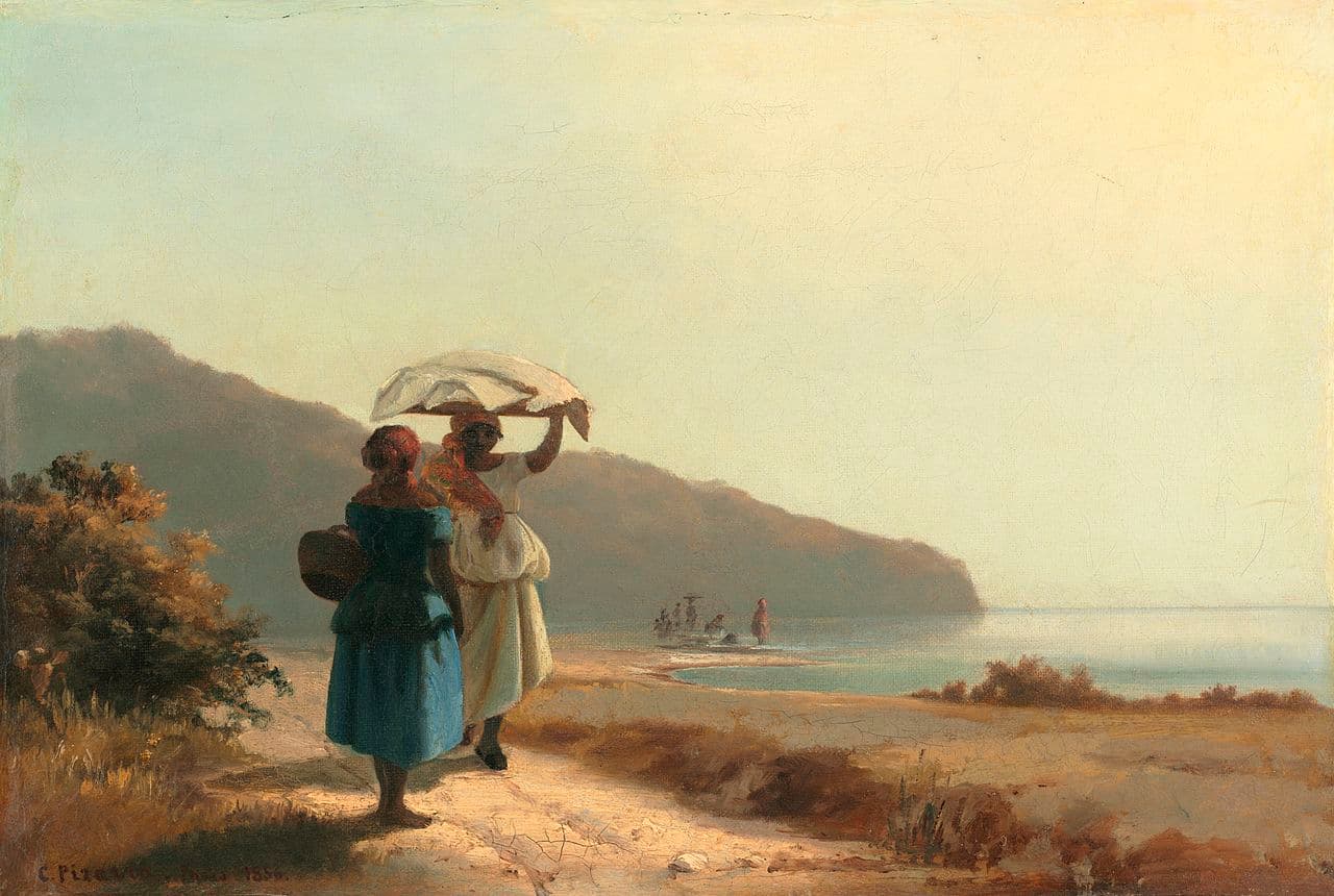 Two Women Chatting by the Sea, St Thomas