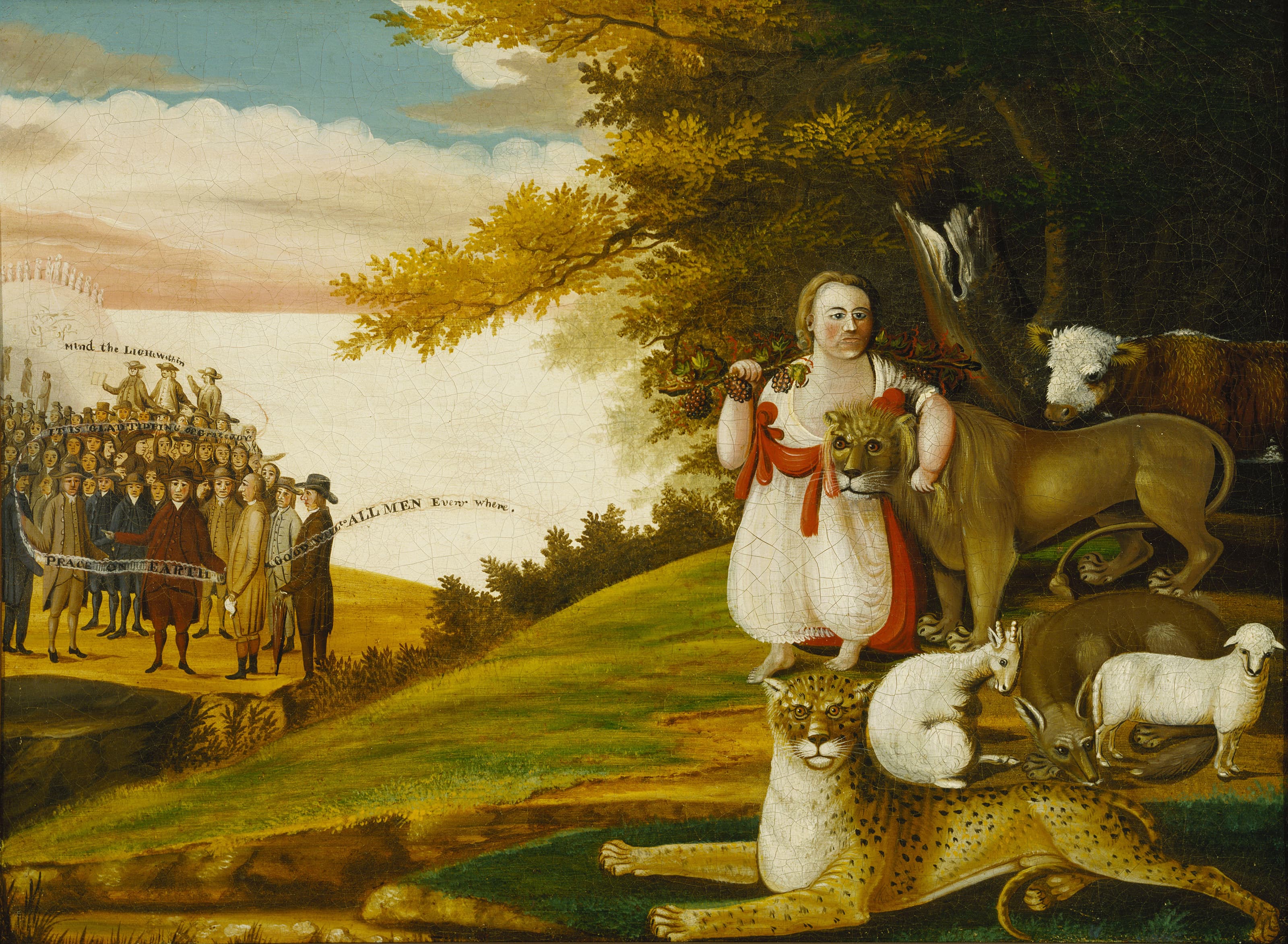 Peaceable Kingdom with Quakers Bearing Banners