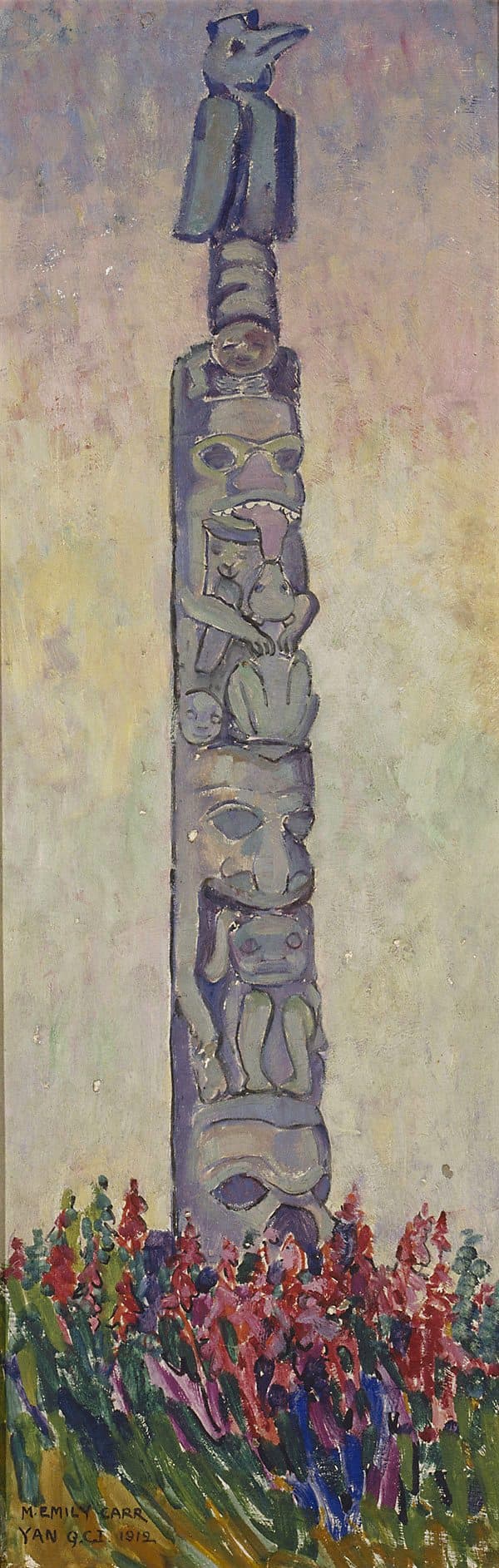 Indian Totem pole, Yan, Queen Charlotte Islands