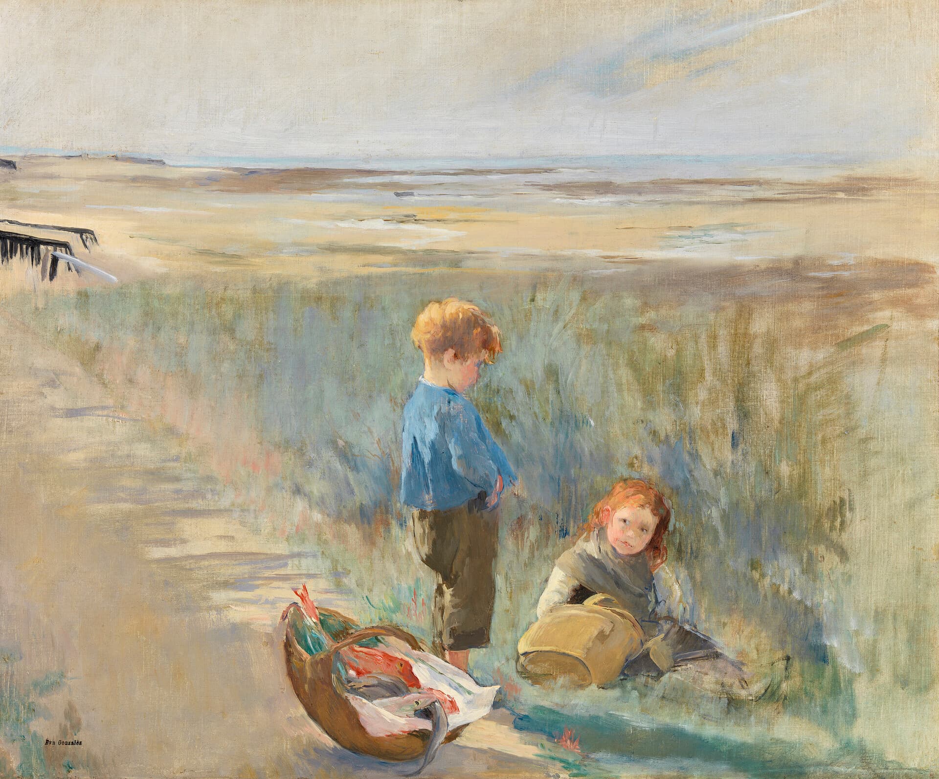 Children on the sand dunes