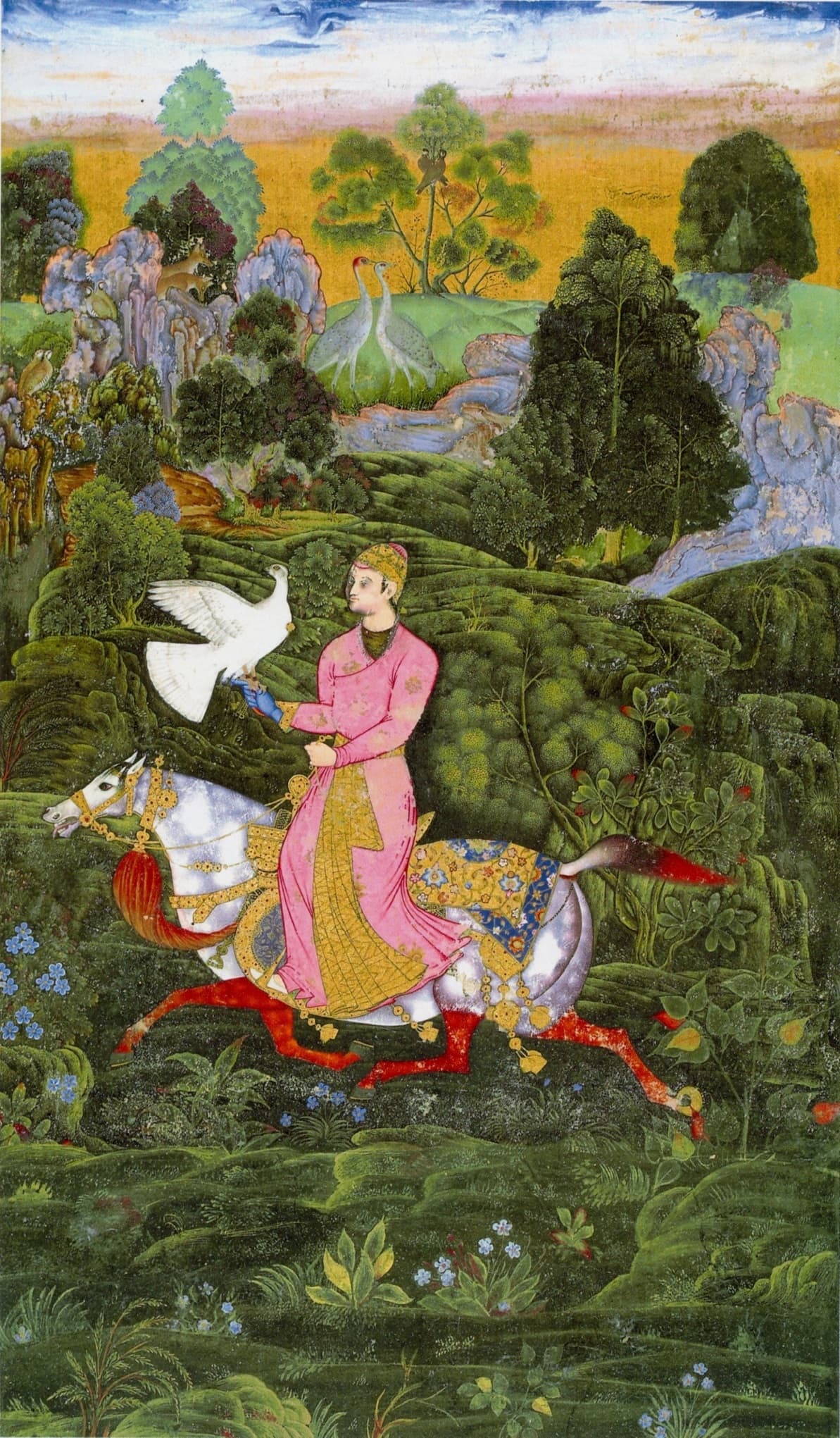 Sultan Ibrahim Adil Shah II Khan Hunting with a Hawk