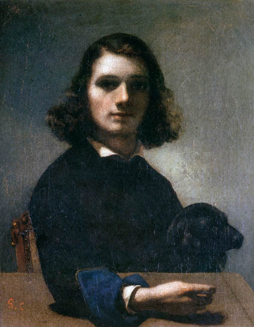 Self Portrait with Black Dog