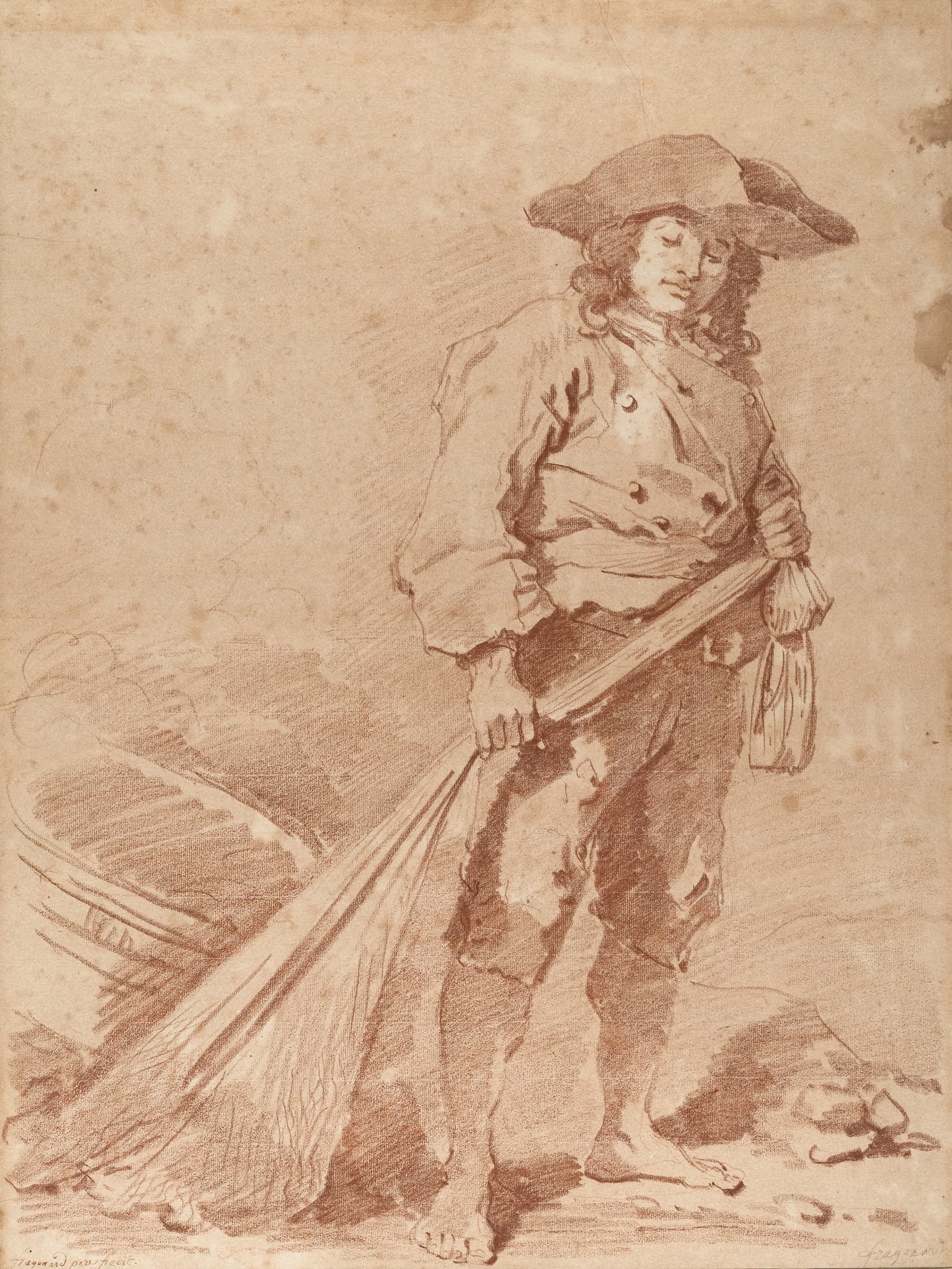 A Fisherman Pulling a Net
