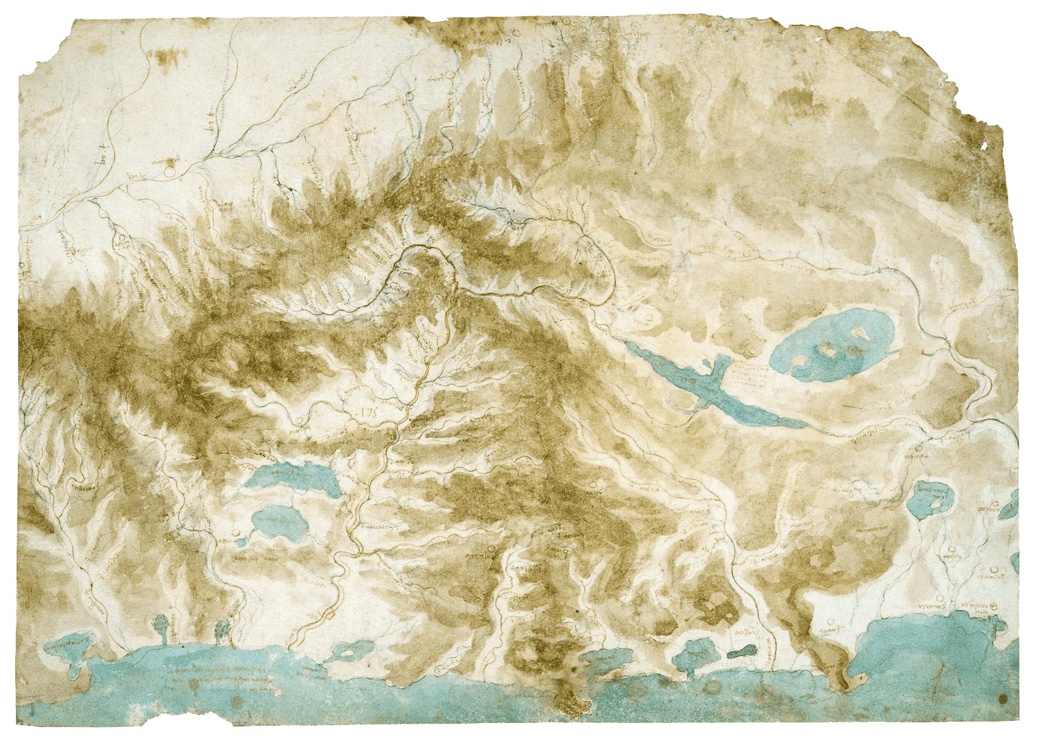 A map of the Arno valley and surrounding areas