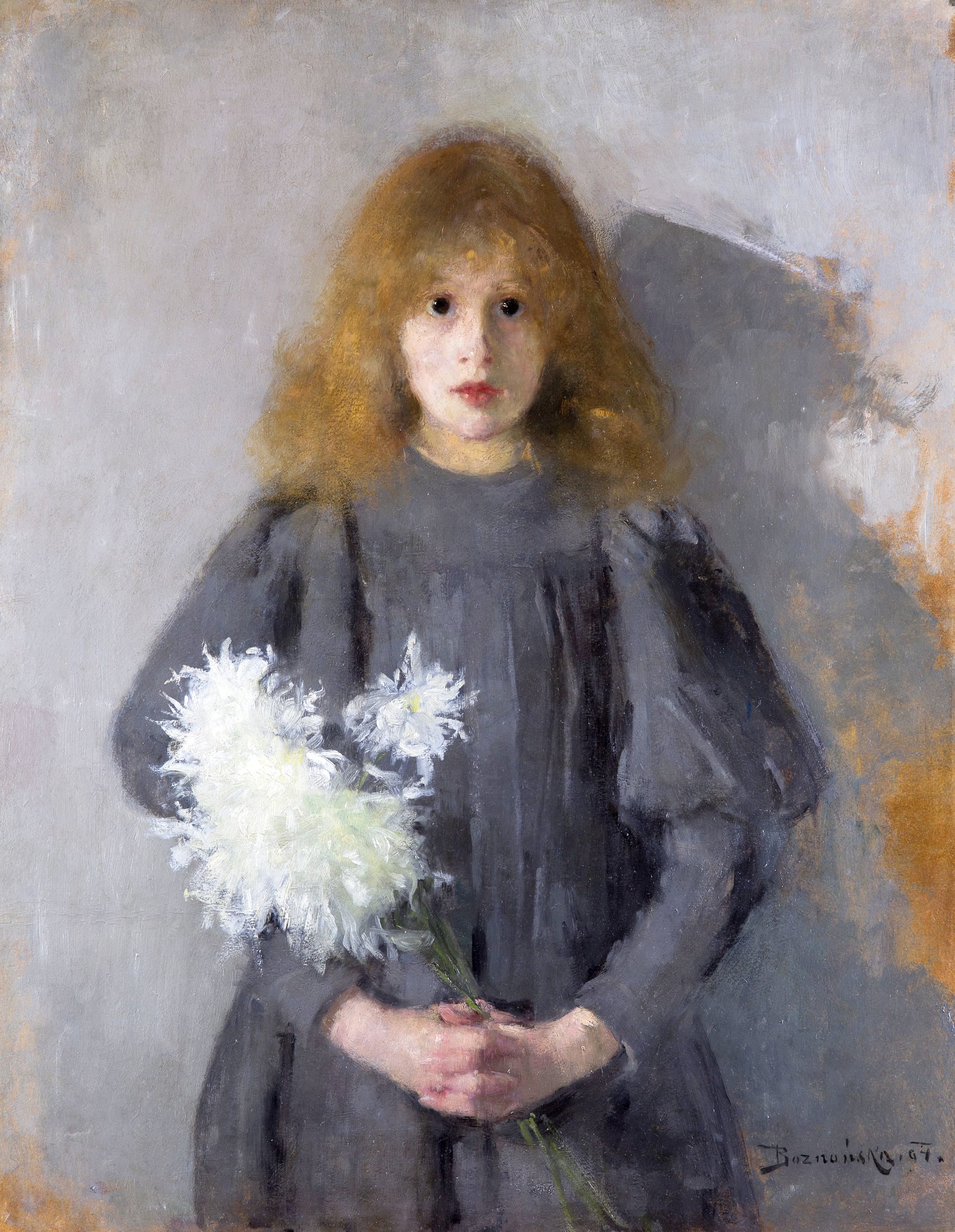 Girl with Chrysanthemums