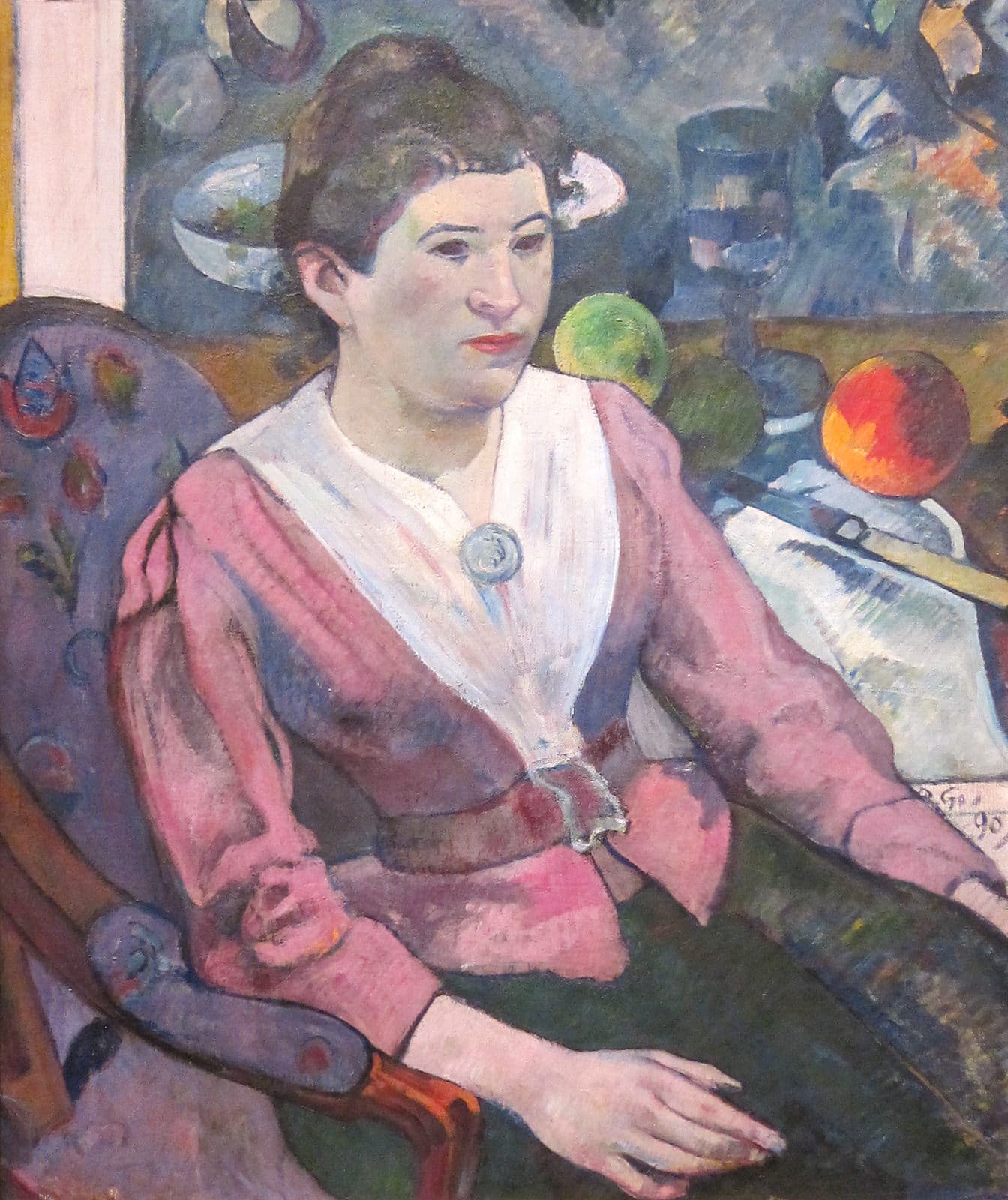 Woman in front of a Still Life by Cézanne