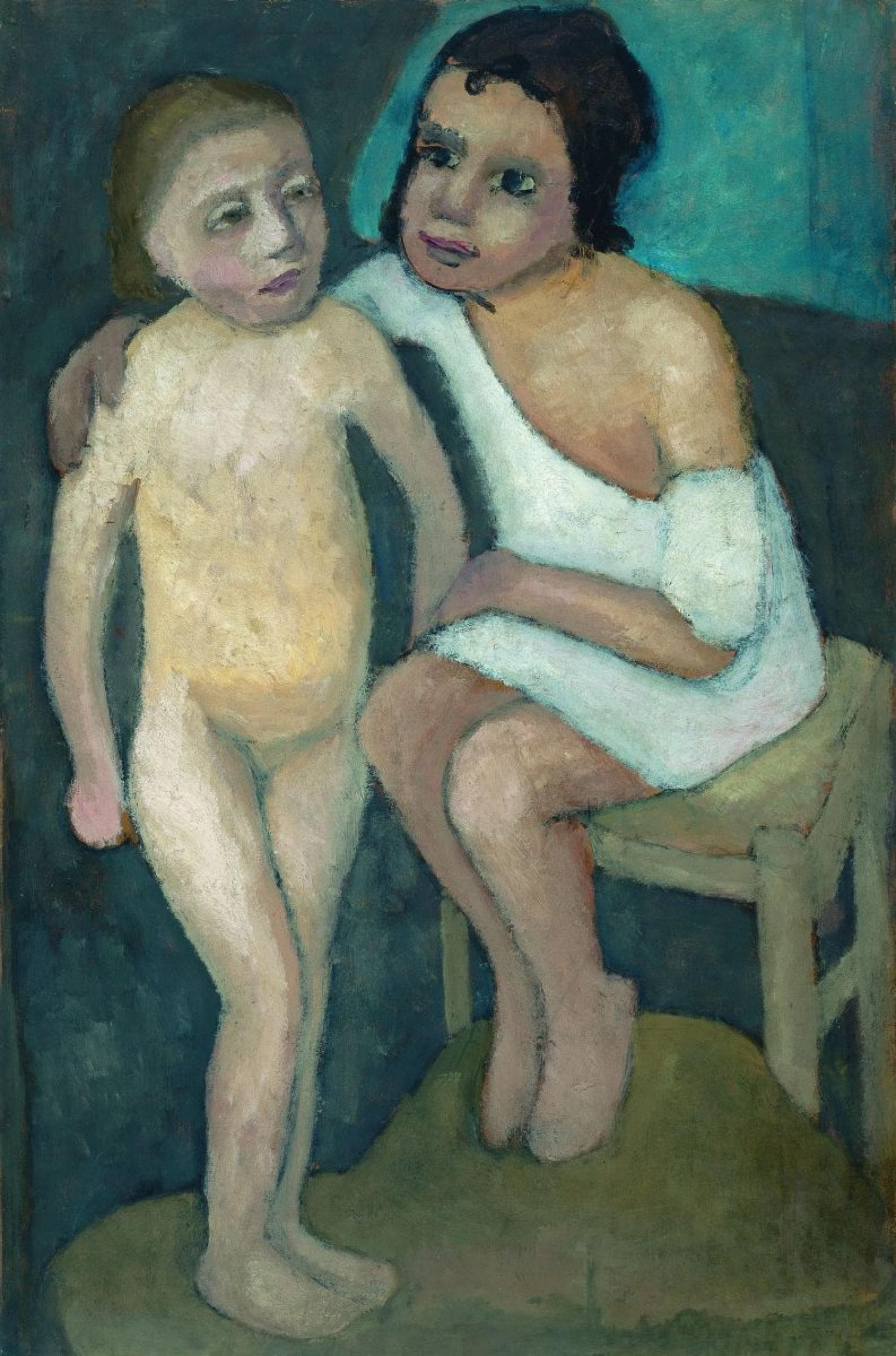 Sitting Girl and Nude