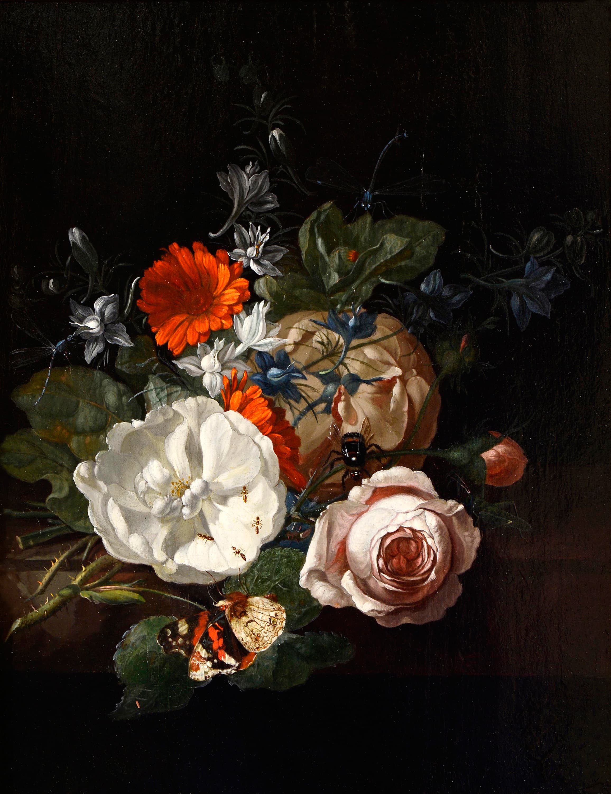 Still Life of Flowers on a Table Ledge