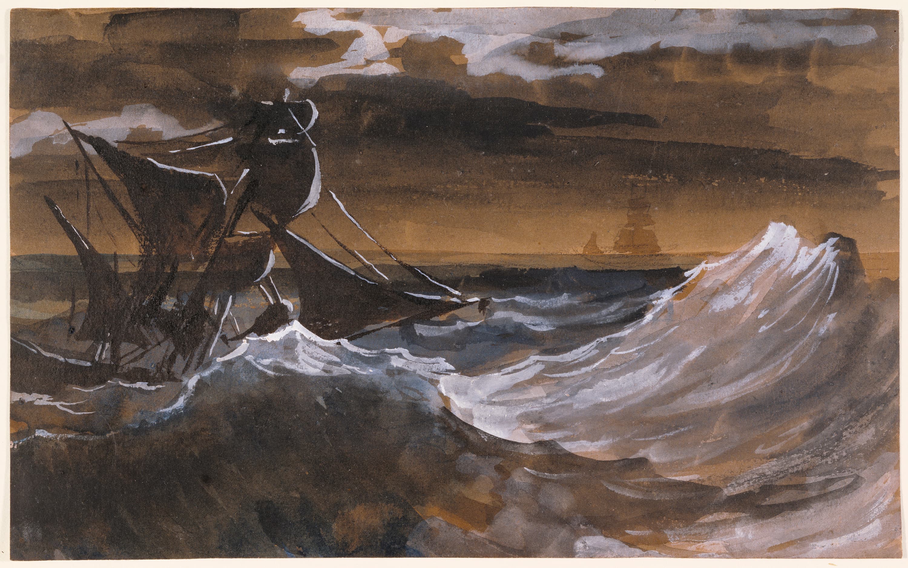 Sailboat on a Raging Sea