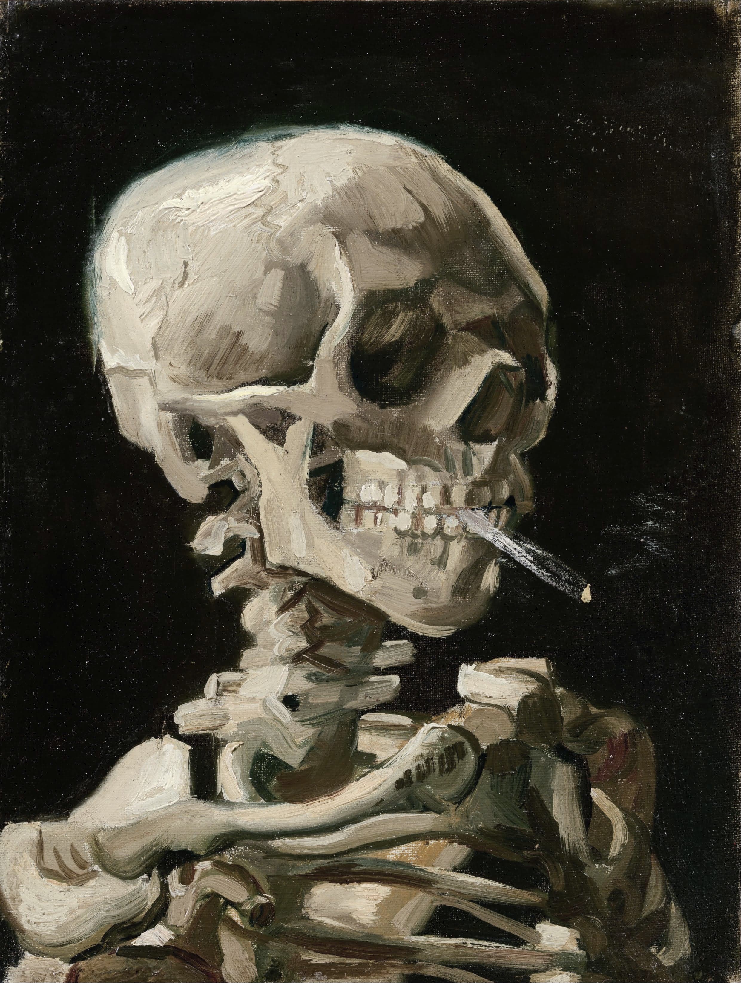 Head of a Skeleton with a Burning Cigarette